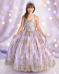 The Amara Royale — lilac & gold sequin princess ball gown